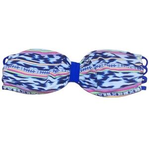 Victoria's Secret PINK Tribal Print Bandeau Bikini Top Blue Size Extra Small XS